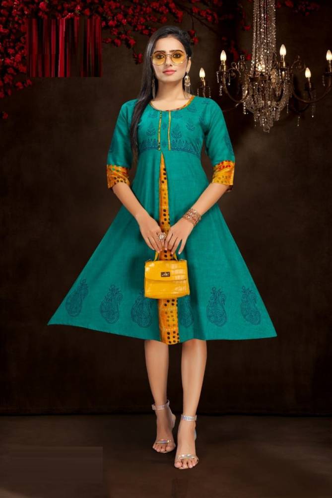 Kinti Colour Fountain 3 Fancy Ethnic Wear Rayon Anarkali Kurti Collection